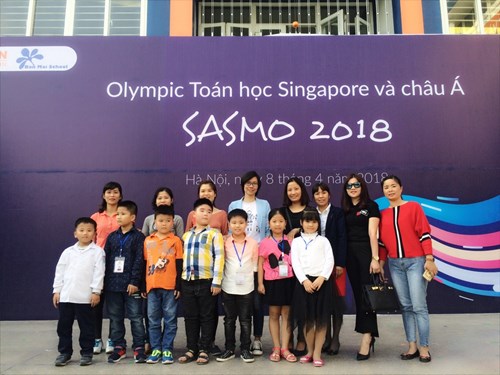 Học sinh khối 2 tham dự kì thi toán singapore and asian schools math olympiads (sasmo) 2018